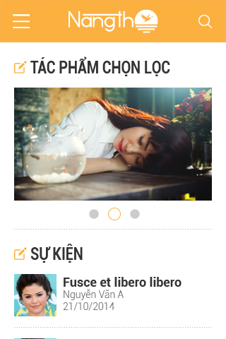 Giao diện mobile Nàng thơ 2