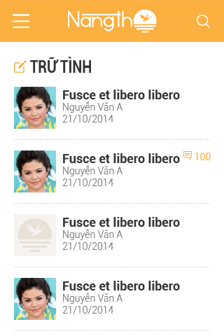 Giao diện mobile Nàng thơ 3